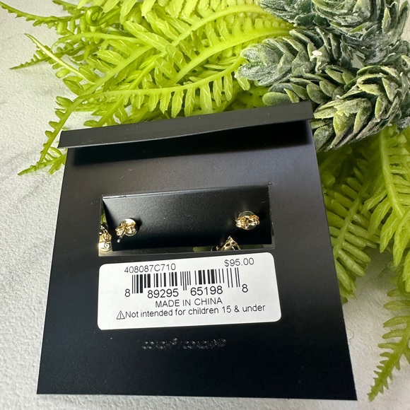 Coach Quilted Padlock Key Mismatch Earrings - Picture 6 of 8